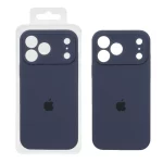 قاب سیلیکونی پاک کنی محافظ لنزدار اورجینال Apple iPhone 17 Pro Max - سرمه ای تیره (پک اصلی)