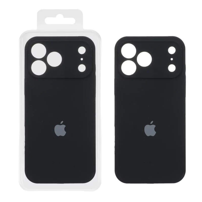قاب سیلیکونی پاک کنی محافظ لنزدار اورجینال Apple iPhone 17 Pro Max - مشکی (پک اصلی) - تصویر 2