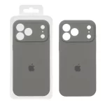 قاب سیلیکونی پاک کنی محافظ لنزدار اورجینال Apple iPhone 17 Pro Max - خاکستری (پک اصلی)