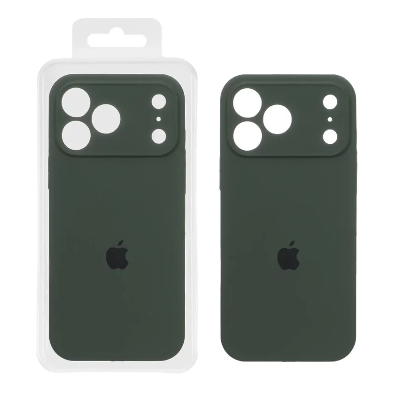 قاب سیلیکونی پاک کنی محافظ لنزدار اورجینال Apple iPhone 17 Pro Max - سبز تیره (پک اصلی) - تصویر 2