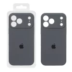 قاب سیلیکونی پاک کنی محافظ لنزدار اورجینال Apple iPhone 17 Pro Max - ذغالی (پک اصلی)