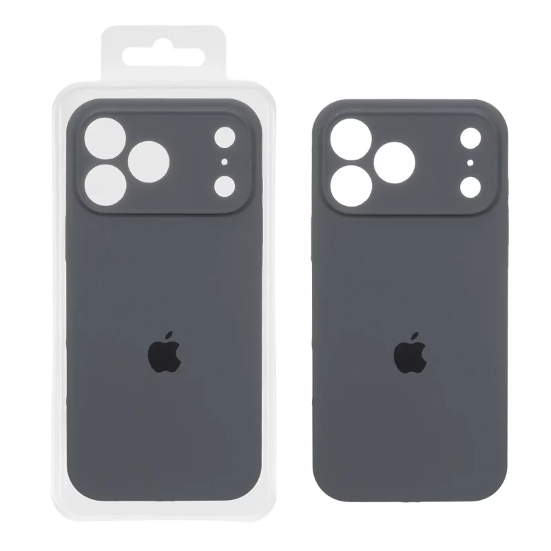 قاب سیلیکونی پاک کنی محافظ لنزدار اورجینال Apple iPhone 17 Pro Max - ذغالی (پک اصلی) - تصویر 2