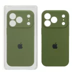 قاب سیلیکونی پاک کنی محافظ لنزدار اورجینال Apple iPhone 17 Pro - سبز زیتونی (پک اصلی)