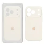 قاب سیلیکونی پاک کنی محافظ لنزدار اورجینال Apple iPhone 17 Pro - کرم (پک اصلی)