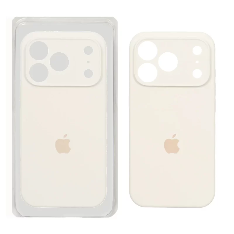 قاب سیلیکونی پاک کنی محافظ لنزدار اورجینال Apple iPhone 17 Pro - کرم (پک اصلی) - تصویر 2