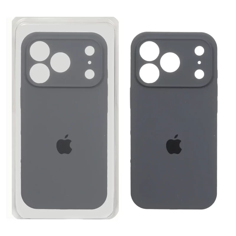 قاب سیلیکونی پاک کنی محافظ لنزدار اورجینال Apple iPhone 17 Pro - ذغالی (پک اصلی) - تصویر 2