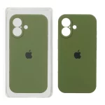 قاب سیلیکونی پاک کنی محافظ لنزدار اورجینال Apple iPhone 17 - سبز زیتونی (پک اصلی)