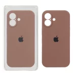 قاب سیلیکونی پاک کنی محافظ لنزدار اورجینال Apple iPhone 17 - قهوه ای (پک اصلی)