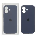 قاب سیلیکونی پاک کنی محافظ لنزدار اورجینال Apple iPhone 17 - سرمه ای تیره (پک اصلی)