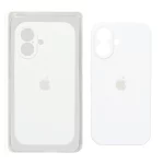 قاب سیلیکونی پاک کنی محافظ لنزدار اورجینال Apple iPhone 17 - سفید (پک اصلی)