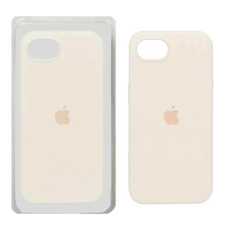 قاب سیلیکونی پاک کنی اورجینال Apple iPhone 16e - شیری (پک اصلی) - تصویر 2