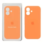 قاب سیلیکونی پاک کنی محافظ لنزدار اورجینال Apple iPhone 17 - نارنجی (پک اصلی)
