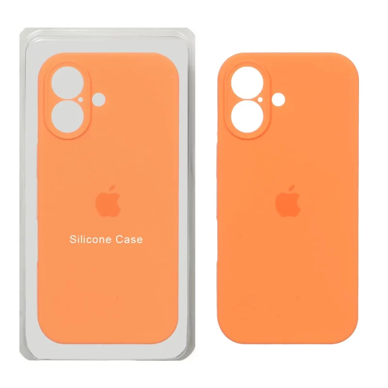 قاب سیلیکونی پاک کنی محافظ لنزدار اورجینال Apple iPhone 17 - نارنجی (پک اصلی) - تصویر 2