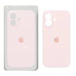 قاب سیلیکونی پاک کنی محافظ لنزدار اورجینال Apple iPhone 17 - صورتی روشن (پک اصلی)
