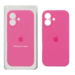 قاب سیلیکونی پاک کنی محافظ لنزدار اورجینال Apple iPhone 17 - سرخابی (پک اصلی)