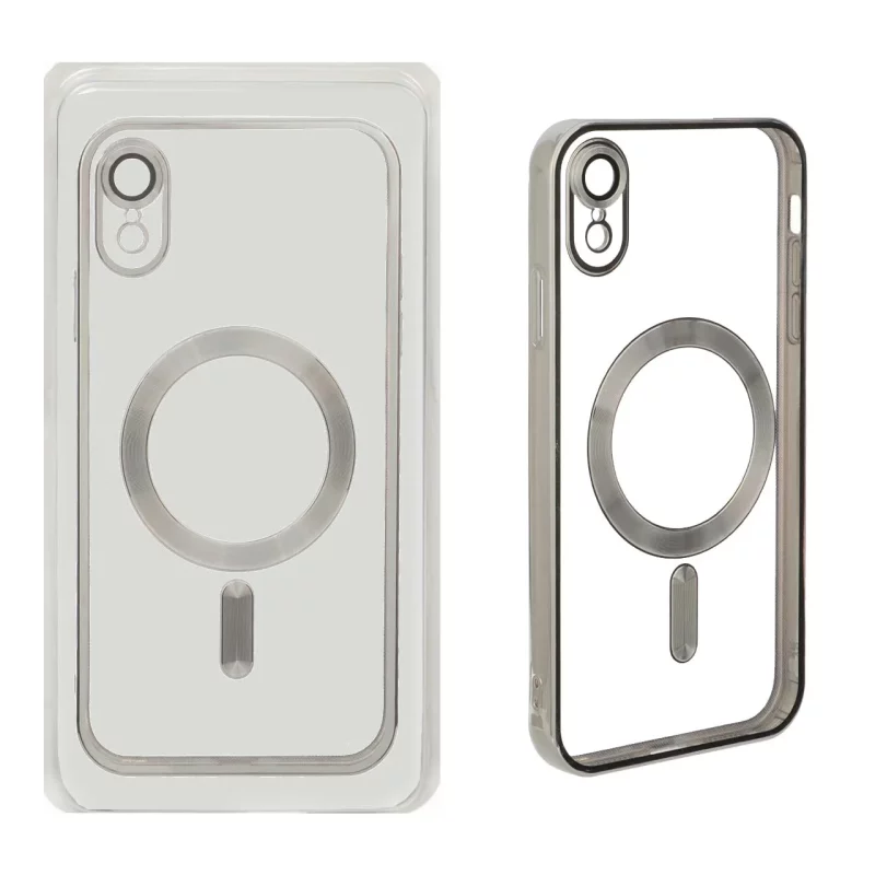 قاب اورجینال الکترواستاتیک Magsafe لنز گلس دار Apple iPhone XR - نقره ای (پک دار) - تصویر 2