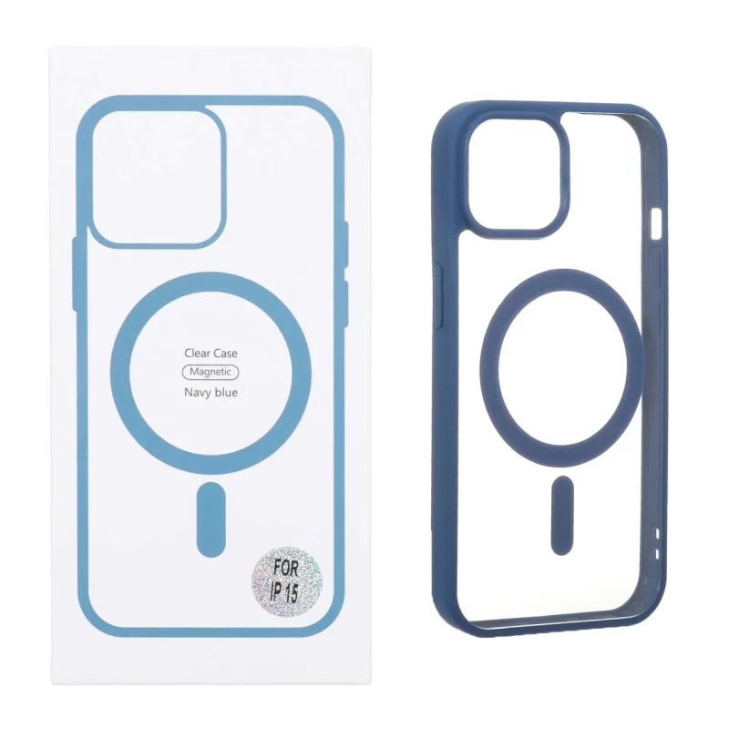 قاب شفاف Apple iPhone 15 / iPhone 14 / iPhone 13 با قابلیت شارژ MagSafe - سرمه ای (پک دار) - تصویر 2