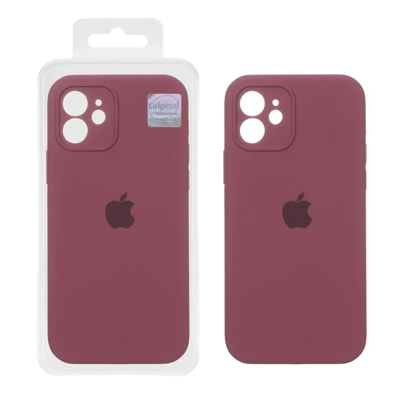 قاب سیلیکونی پاک کنی اورجینال Master Quality مدل Apple iPhone 12 - زرشکی (پک دار) - تصویر 2