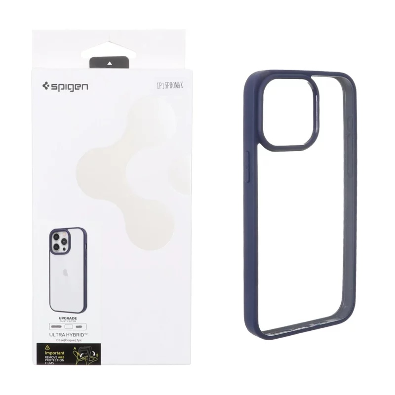قاب اورجینال Spigen با توری اسپیکر فلزی Apple iPhone 15 Pro Max - سرمه ای (پک دار) - تصویر 2
