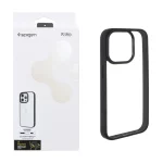 قاب اورجینال Spigen با توری اسپیکر فلزی Apple iPhone 15 Pro - مشکی شفاف (پک دار)