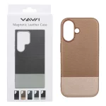 قاب Vawi چرمی دو تکه MagSafe مدل Apple iPhone 16 - طلایی (پک دار)