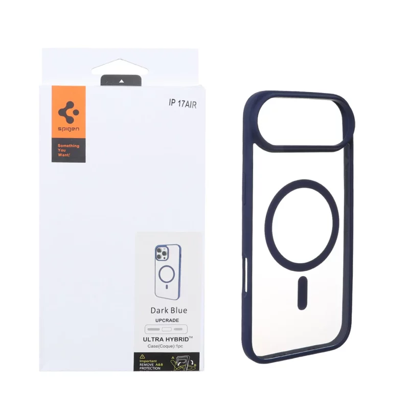 قاب اورجینال Magsafe Spigen با توری اسپیکر فلزی Apple iPhone 17 Air - سرمه ای (پک دار) - تصویر 2