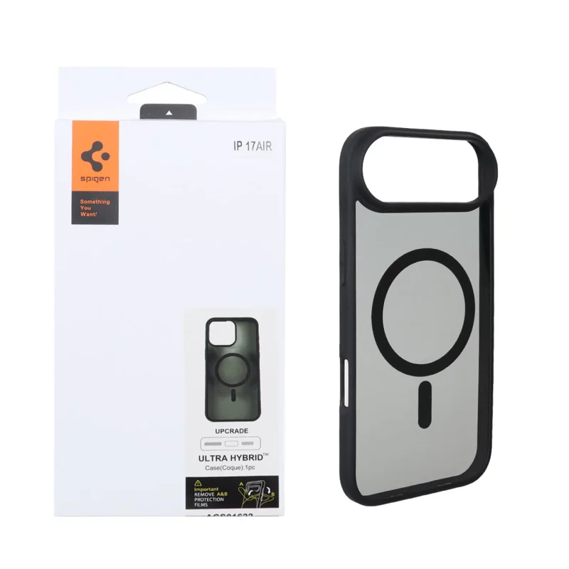 قاب اورجینال Magsafe Spigen با توری اسپیکر فلزی Apple iPhone 17 Air - مشکی (پک دار) - تصویر 2