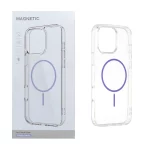 قاب اورجینال Magnetic دور ژله ای MagSafe مدل Apple iPhone 16 Pro Max - بنفش روشن (پک دار)