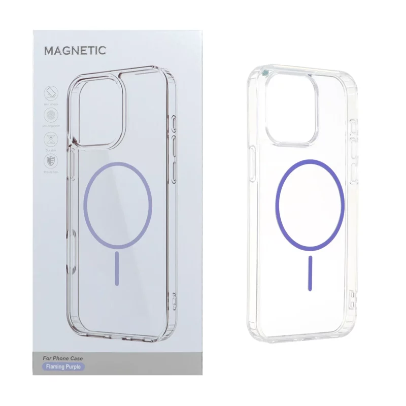 قاب اورجینال Magnetic دور ژله ای MagSafe مدل Apple iPhone 15 Pro Max - بنفش روشن (پک دار) - تصویر 2