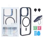 قاب Support لنز آلومینیومی Magsafe با ست محافظ لنز رینگی Apple iPhone 17 - سرمه ای (پک دار)