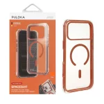 قاب اورجینال Puloka شفاف Spacesuit پشت سخت MagSafe مدل Apple iPhone 17 Pro Max - نارنجی (پک دار)