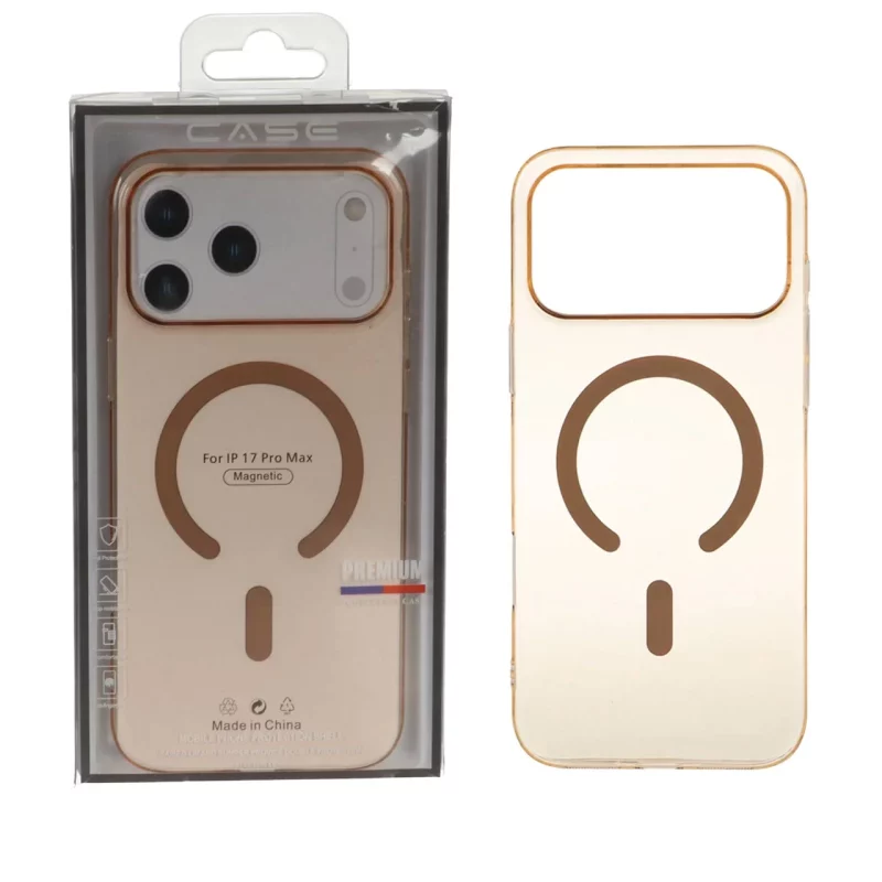 قاب اورجینال کریستالی MagSafe شفاف Premium مدل Apple iPhone 17 Pro Max - صحرایی (پک دار) - تصویر 2