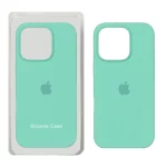 قاب سیلیکونی پاک کنی اورجینال Apple iPhone 16 Pro - سبزآبی (پک اصلی)