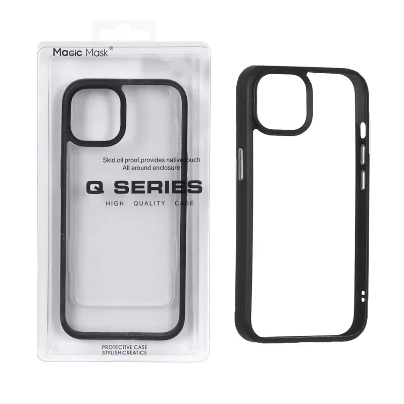 قاب اورجینال Q Series شفاف Ice مدل Apple iPhone 13 / iPhone 14 - مشکی (پک دار) - تصویر 2