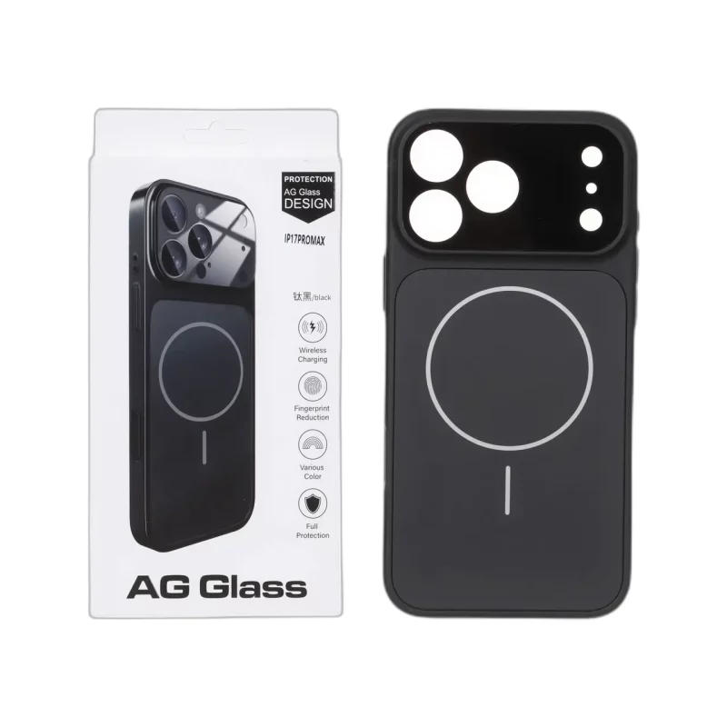 قاب اورجینال AG Glass محافظ لنز برجسته براق Magsafe مدل Apple iPhone 17 Pro Max - مشکی - تصویر 2