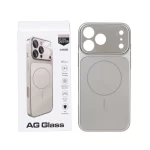 قاب اورجینال AG Glass محافظ لنز برجسته براق Magsafe مدل Apple iPhone 17 Pro Max - خاکستری
