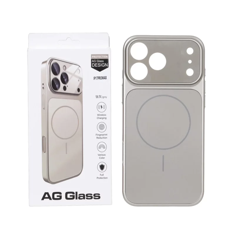 قاب اورجینال AG Glass محافظ لنز برجسته براق Magsafe مدل Apple iPhone 17 Pro Max - خاکستری - تصویر 2