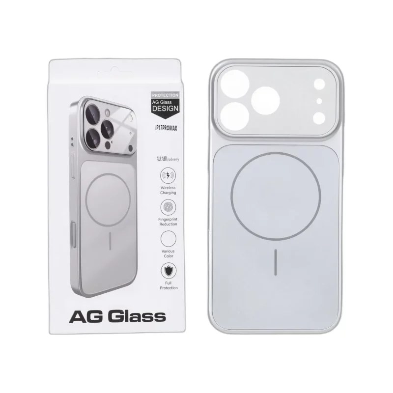 قاب اورجینال AG Glass محافظ لنز برجسته براق Magsafe مدل Apple iPhone 17 Pro Max - نقره ای - تصویر 2