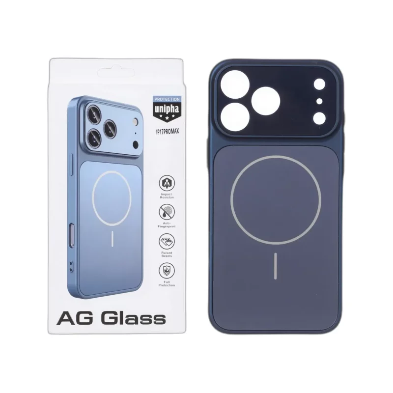 قاب اورجینال AG Glass محافظ لنز برجسته براق Magsafe مدل Apple iPhone 17 Pro Max - سرمه ای - تصویر 2