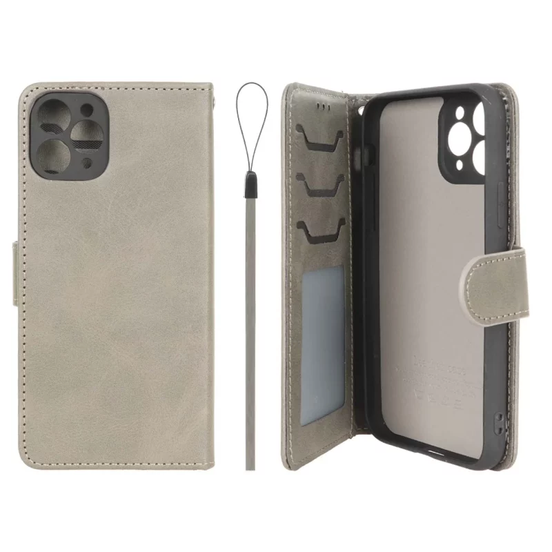 کیف موبایل مگنتی درجه یک داخل خز MNC Plus مدل Apple iPhone 11 Pro - خاکستری - تصویر 2
