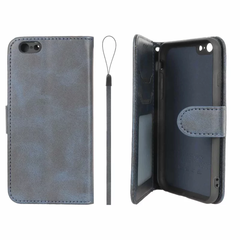 کیف موبایل مگنتی درجه یک داخل خز MNC Plus مدل Apple iPhone 6 / iPhone 6s - سرمه ای - تصویر 2