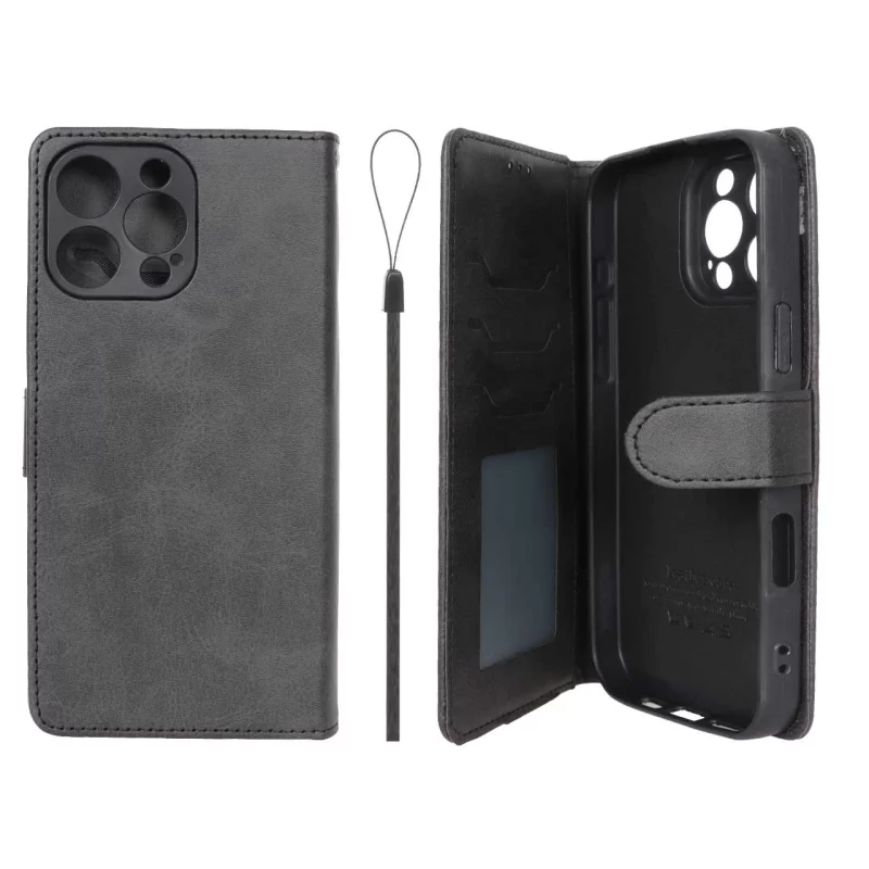 کیف موبایل مگنتی درجه یک داخل خز MNC Plus مدل Apple iPhone 16 Pro Max - مشکی - تصویر 2
