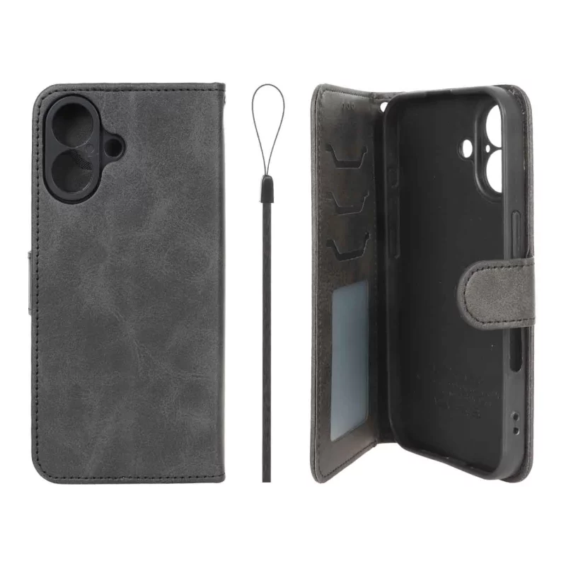 کیف موبایل مگنتی درجه یک داخل خز MNC Plus مدل Apple iPhone 16 - مشکی - تصویر 2