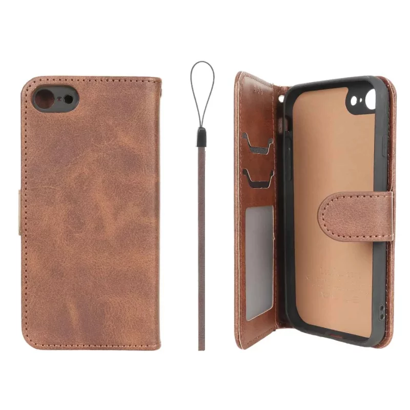 کیف موبایل مگنتی درجه یک داخل خز MNC Plus مدل Apple iPhone 7 / iPhone 8 / iPhone SE (2020) - قهوه ای - تصویر 2