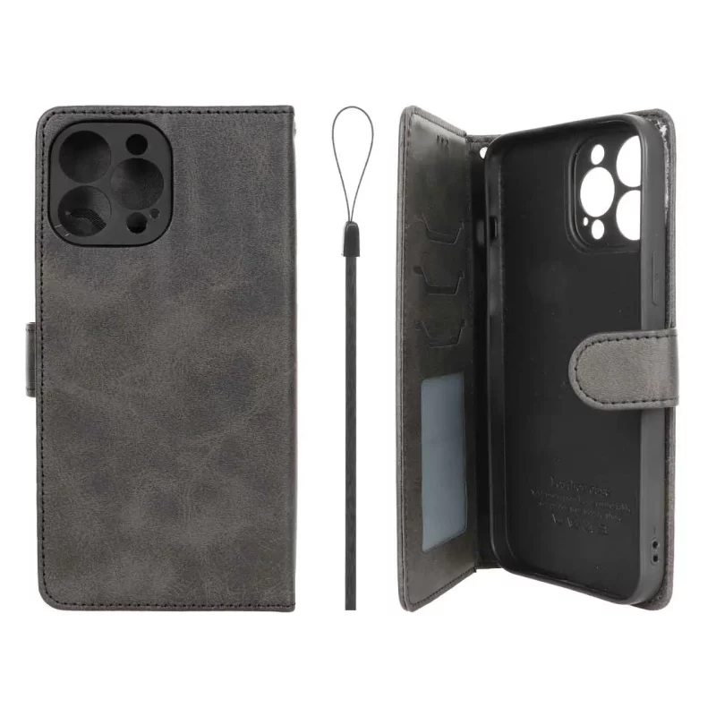 کیف موبایل مگنتی درجه یک داخل خز MNC Plus مدل Apple iPhone 13 Pro Max - مشکی - تصویر 2