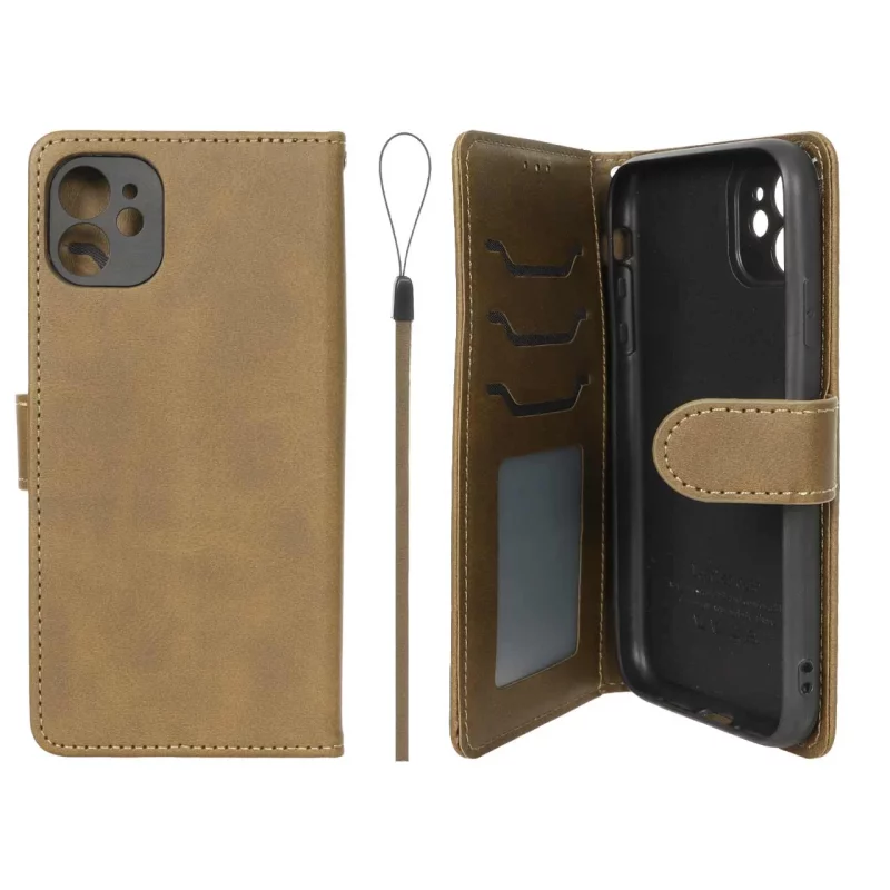 کیف موبایل مگنتی درجه یک داخل خز MNC Plus مدل Apple iPhone 11 - سبز زیتونی - تصویر 2