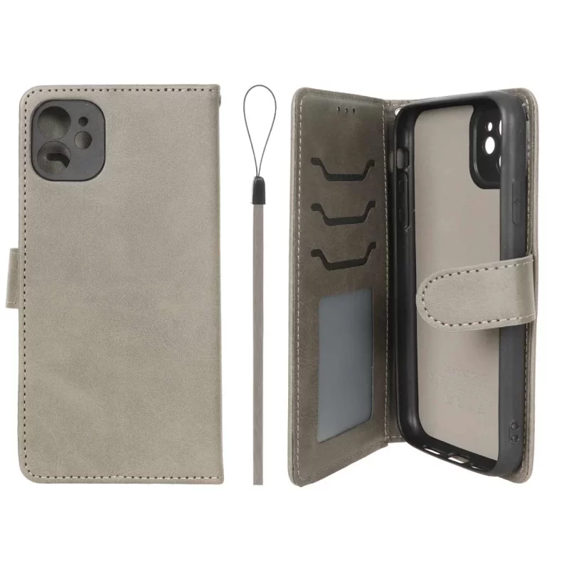 کیف موبایل مگنتی درجه یک داخل خز MNC Plus مدل Apple iPhone 11 - خاکستری - تصویر 2