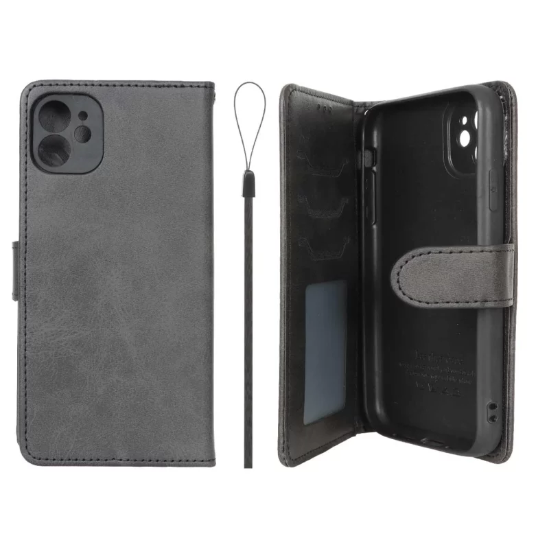 کیف موبایل مگنتی درجه یک داخل خز MNC Plus مدل Apple iPhone 11 - مشکی - تصویر 2