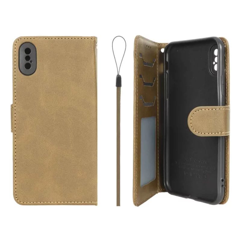 کیف موبایل مگنتی درجه یک داخل خز MNC Plus مدل Apple iPhone X / iPhone XS - سبز زیتونی - تصویر 2