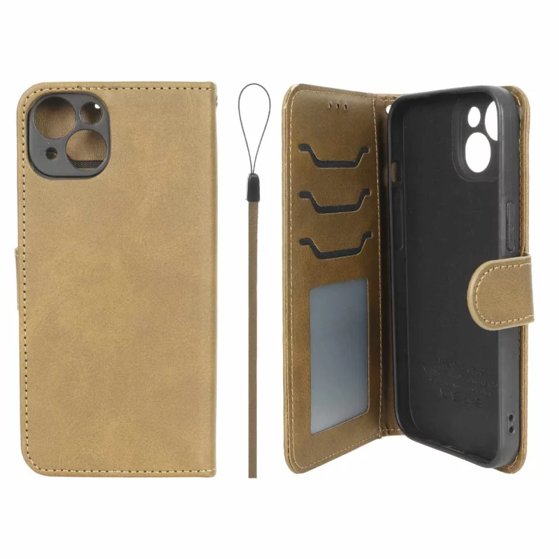 کیف موبایل مگنتی درجه یک داخل خز MNC Plus مدل Apple iPhone 13 / iPhone 14 - سبز زیتونی - تصویر 2